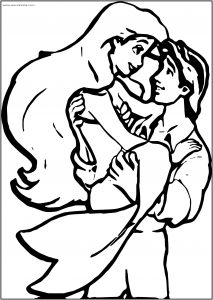 Ariel Mermaid And Boyfriend Free Printable Coloring Page