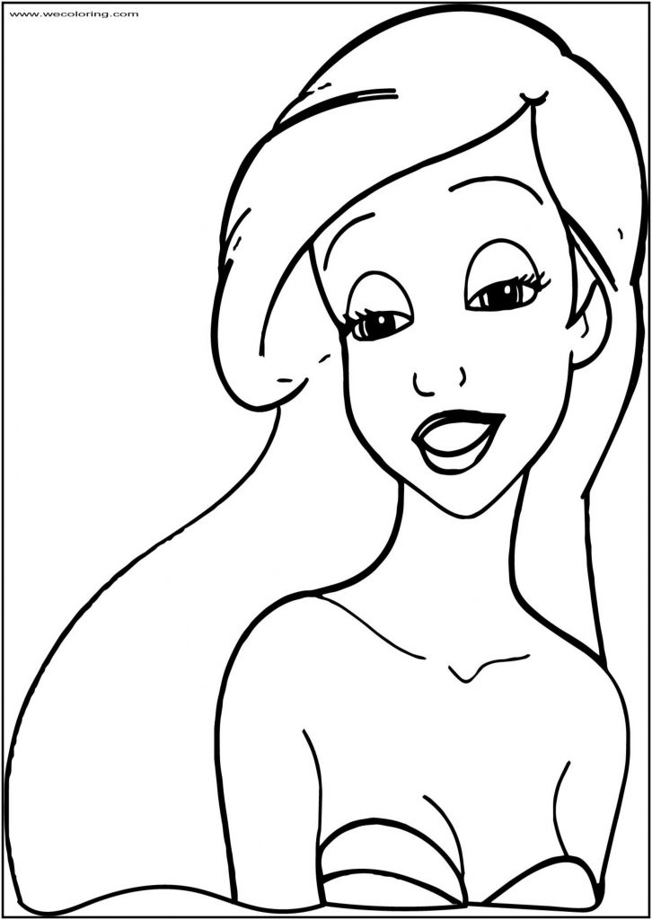 Ariel Mermaid Good Look Free Printable Coloring Page - Wecoloringpage.com