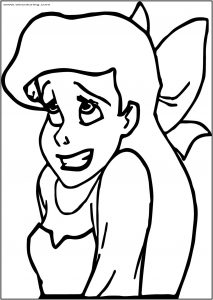 Ariel Mermaid Ooops Free Printable Coloring Page
