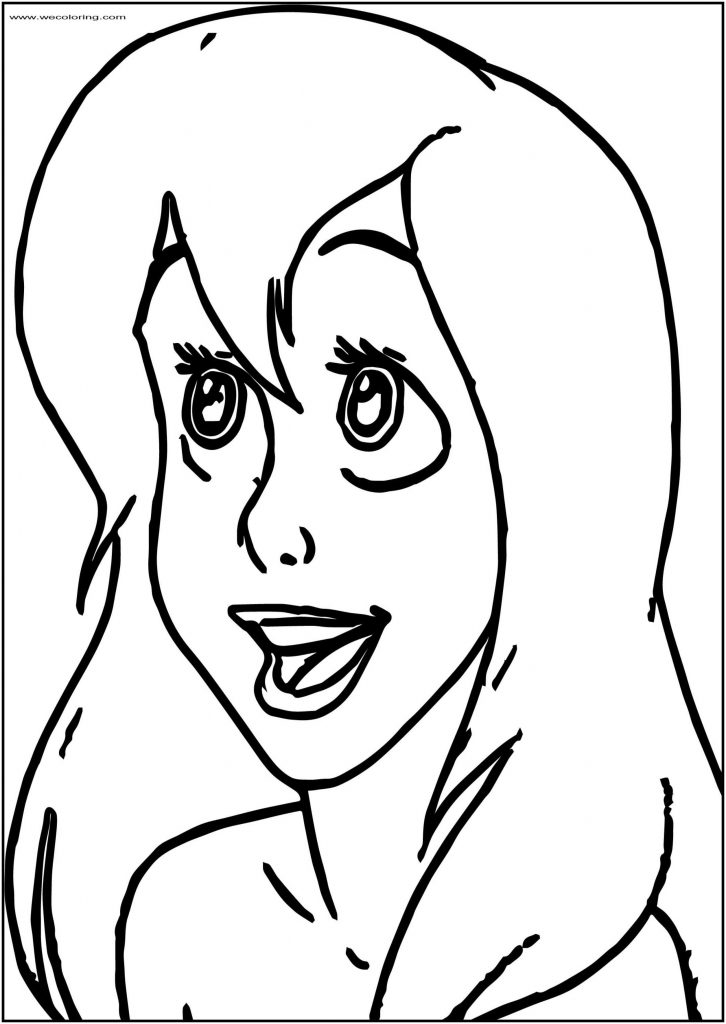 Ariel Mermaid Smile Face Free Printable Coloring Pages - Wecoloringpage.com