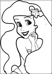 Ariel Mermaid Very Beautiful Free Printable Coloring Page