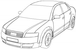 Audi A4 2 Coloring Page