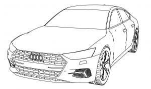 Audi A7 Persp Coloring Page