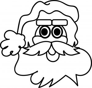Babbo Natale Bold Line Face Coloring Page