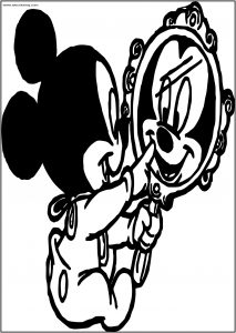 Baby Mickey Mirror Free A4 Printable Coloring Page