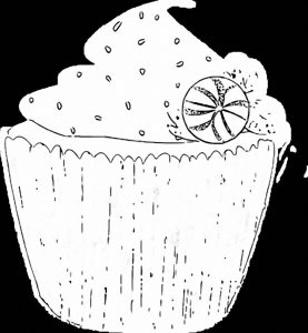 Background Black Cupcake Cup Cake Coloring Page 08