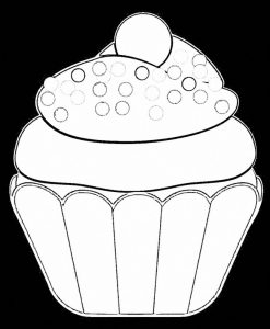 Background Black Cupcake Cup Cake Coloring Page 23