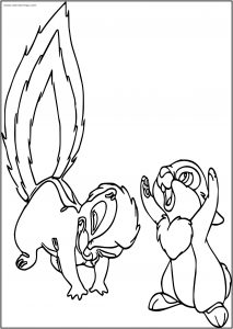 Bambi Bunny Polecat Free Printable Coloring Pages