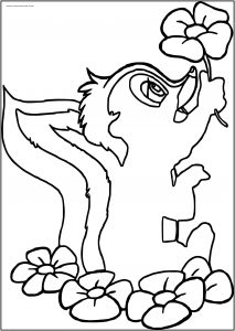 Bambi Flower The Skunk Flower Free Printable Coloring Pages