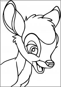Bambi Looking Face Free Printable Coloring Pages
