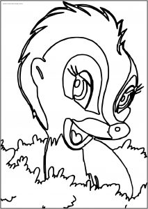 Bambi S Flower The Skunk Flower Cute Free Printable Coloring Pages