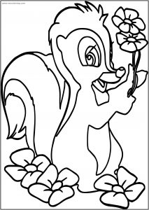 Bambi S Flower The Skunk Flower One Free Printable Coloring Pages