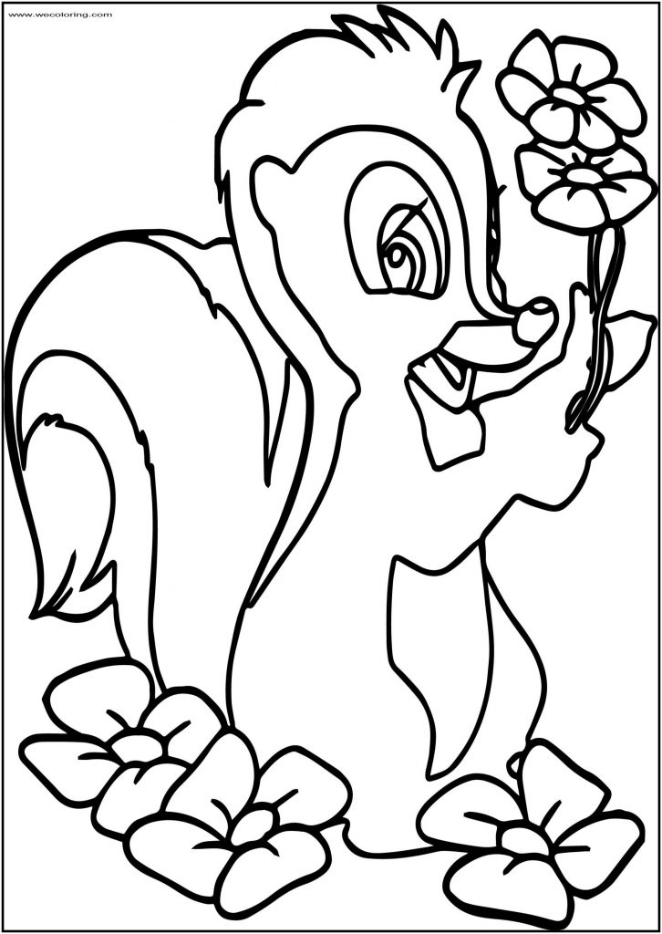 Bambi S Flower The Skunk Flower One Free Printable Coloring Pages ...