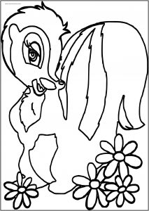 Bambi S Flower The Skunk Flower Side Free Printable Coloring Pages