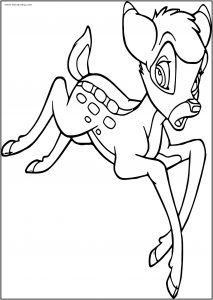 Bambi Scream Jump Free Printable Coloring Pages