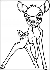 Bambi Smiling Stand Free Printable Coloring Pages
