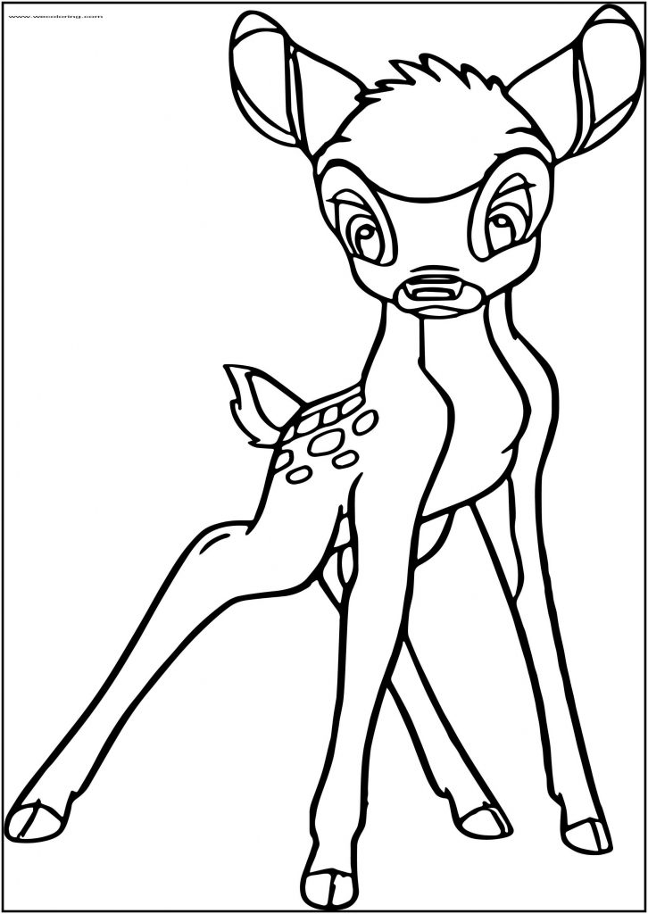 Bambi Staring Free Printable Coloring Pages - Wecoloringpage.com