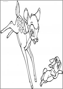 Bambi Thumper Running Free Printable Coloring Pages