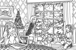 Barbie A Perfect Christmas Book Illustraition 6 Cartoon Coloring Page