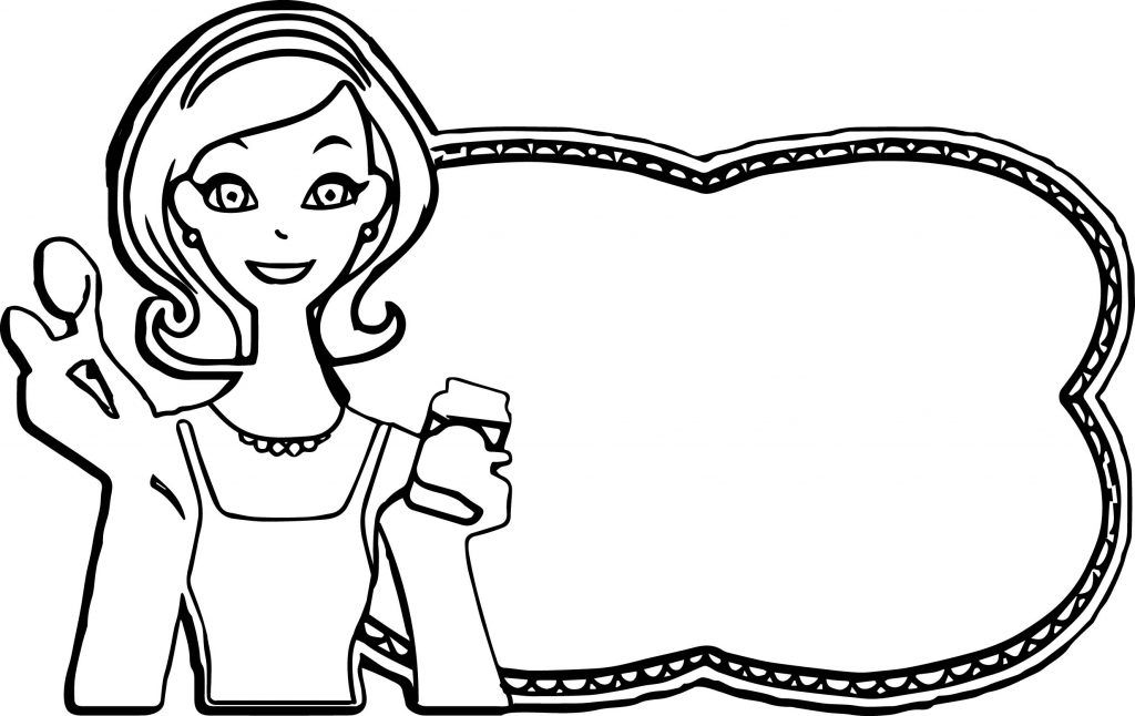 Barbie With Frame Coloring Page - Wecoloringpage.com