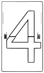 Black Counter Number Four Coloring Page