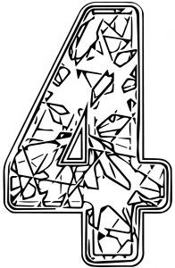 Blue Crystal Number Four Coloring Page