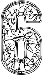 Blue Crystal Number Six Coloring Page