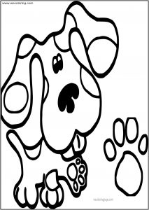 Blue Paw Print Free A4 Printable Coloring Page