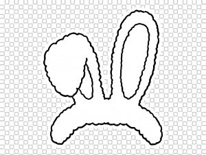 Bunny Rabbit Ears Foxy Illustration Clipart Coloring Page