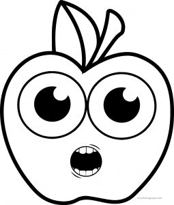 Cartoon Apple Coloring Pages 16