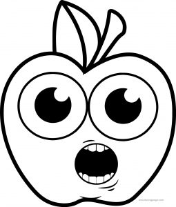 Cartoon Apple Coloring Pages 18