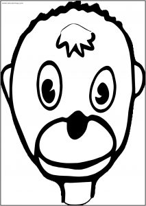 Cartoon Monkey Face Baboon Free Printable Coloring Page