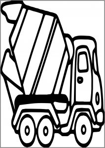Cement Truck Fast Free A4 Printable Coloring Page
