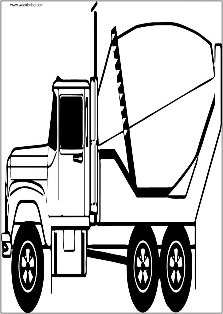 Cement Truck Line Free A4 Printable Coloring Page - Wecoloringpage.com