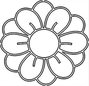 Center Clipart Clip Art Illustration Of A Pink Flower With Coloring Page