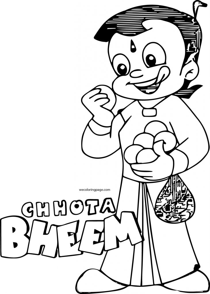 Chhota Bheem Eat Apple Coloring Page46 - Wecoloringpage.com