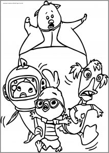 Chicken Little Family Free A4 Printable Coloring Page
