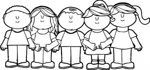 Children Happy Kids We Coloring Page