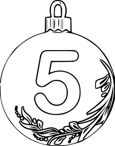 Christmas Ball Number Five Coloring Page
