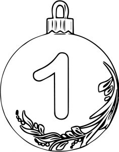 Christmas Ball Number One Coloring Page