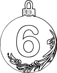 Christmas Ball Number Six Coloring Page