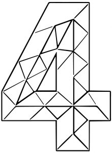 Colourful Triangles Number Four Coloring Page