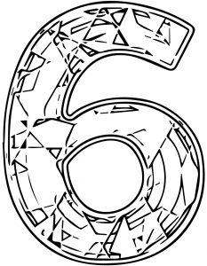 Crystal Number Six Coloring Page