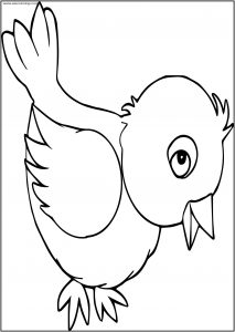 Cute Bird Look Free A4 Printable Coloring Page