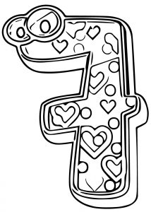 Cute Number Seven Coloring Page