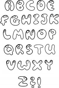 Cute cartoon Alphabet letter and Digital Coloring Page