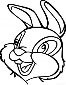 Disney Bambi Thumber Bunny Bunny Face Cartoon Coloring Page 07