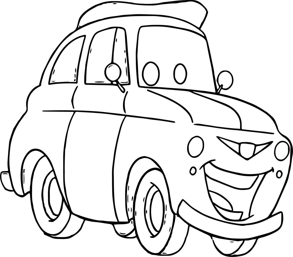 Disney Cars Happy Car Coloring Page - Wecoloringpage.com