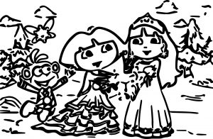 Dora Her Friend Wedding Coloring Page