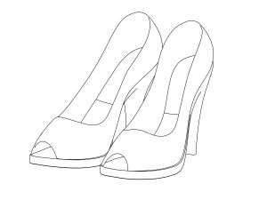 Double Shoe Perspective View Coloring Page